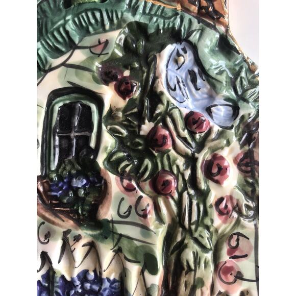 Heather Goldmine Wall Plaque Ceramic Cat Whimsical Colorful Home Cottage - Picture 4 of 6